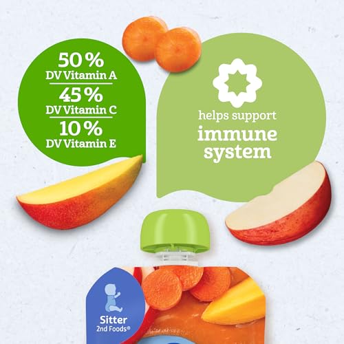 Gerber Stage 2 Organic Carrot Apple Mango Pouches, 3.5 Oz, 12 Pack | Stage 2 organic fruit and veggie puree pouches; carrot apple mango; 12 x 3.5 oz - image 6