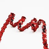 12 Meter, breites Paillettenband für Bastelarbeiten, Nähen, Kleider, Tanzkostüme, Stirnband, Rot