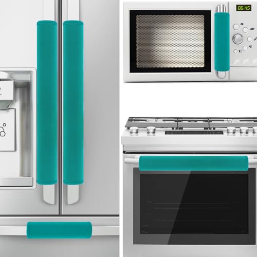 ZAWAGIIK 5Pcs Refrigerator Door Handle Cover Washable Kitchen Appliance Decor Handles Fridge Oven Microwave Dishwasher Antiskid Protector, Keep Off Fingerprints Food Stains