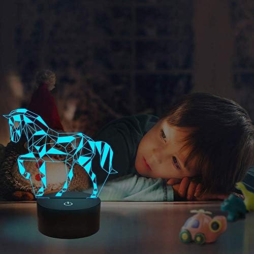 Night Lights for Kids Horse Illusion 3D Night Light Bedside Lamp 16 Colors Changing with Remote Control Best Birthday Gifts for Child Baby Boy and Girl