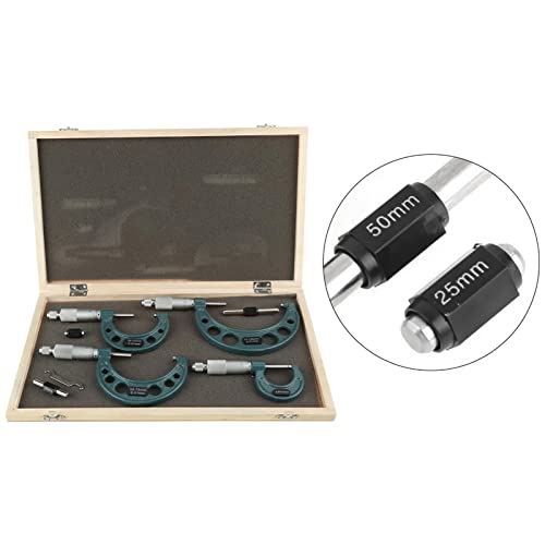 Ensemble de Micromètres de Précision pour Diamètre Extérieur, 4 Pièces, Jauge D'épaisseur 0-100mm, Pied à Coulisse, Micromètre Extérieur avec Boîte