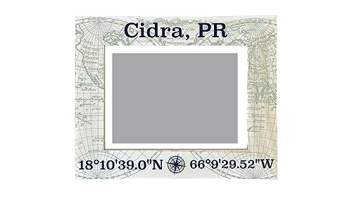 R and R Imports Cidra Puerto Rico Souvenir Wooden Photo Frame Compass Coordinates Design Matted to 4 x 6