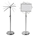T-SIGN Adjustable Pedestal Sign Holder Poster Stand - 11 x 17 Inch Vertical & Horizontal Sign Stand Displayed Poster Holder - Round Base Sign Stands for Display, Outdoor Sign Holder - Silver
