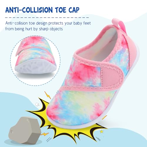 Image of LeIsfIt Toddler Water Shoes Boys Girls Barefoot Aqua Socks Kids Breathable Quick-Dry Swim Shoes for Beach Pool Surf