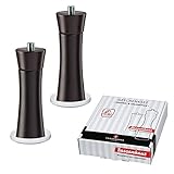 1 x Pfeffermühle, 1 x Salzmühle Frankfurt (H: 18 cm, Ø 5,8 cm, wengefarben)