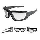 SOL PRO Powersports Safety Goggles with Clear Lens – Anti-Fog, UV Protection, Dust-Proof Glasses with...