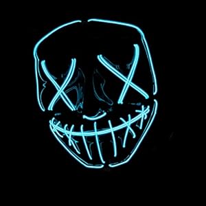 Original Cup | Masker met LED-verlichting | The Purge American Nightmare | Premium kwaliteit | Stijf kunststof | 3 modi | Neon masker | Halloween