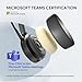 Yealink BH70 Wireless Bluetooth Headset with Microphone for Work, up to 35h Talking Battery Life, 3-Mic, 147g Lightweight Microsoft Teams Certified Headphone for Open Office, USB-C to A