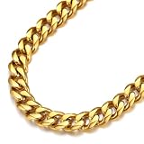 [ChainsHouse] ネックレス メンズ チェーンのみ サージカルステンレス 喜平 ゴールド k18 金属アレルギー 46cm 9mm アクセサリー