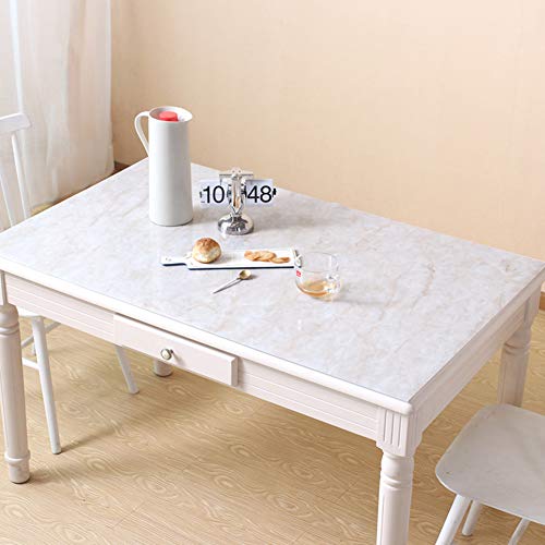 ZMIN PVC Rechteck Tischdecke,wasserdicht Volltonfarbe Marmor Drucken In Der Tischtuch Küche Möbel Kaffeetisch Mat-d 60x110cm(24''x43'') Cover