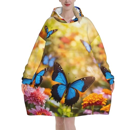Couverture à capuche EdWal fleurie pour vos soirées cocooning canapé