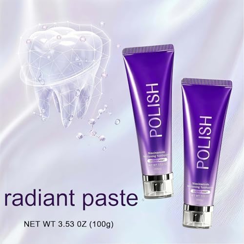 Image of Whitening Toothpaste with Niacinamide, Teeth Cleaning Toothpaste for Fresh Breath and Plaque Removal, Helps Brighten Teeth and Remove Surface Stains for Adult Oral Care, 2 PCS