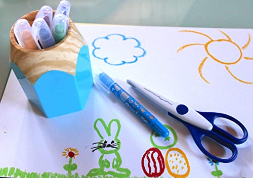 WEDO 245255010 Stifteköcher Pencil In Buntstift Form, stabiler Kunststoff circa 8, 5 x 7, 5 x 10, 5 cm, Hellblau