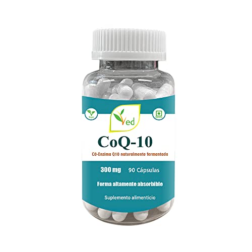 Ved Best CoQ10 de alta absorción, vegetariano, sin gluten, suplemento dietético, 300 mg 90 cápsulas vegetarianas