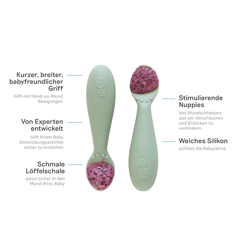 Miniatura 2 de Ezpz Tiny Spoons - Pack De 2 Cucharas - Salvia - 4 Meses