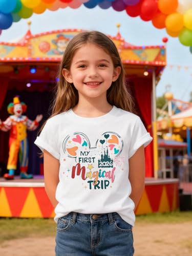 Image of Magical Shirts for Girls Animal Kingdom Shirt Kid Magic Princess T Shirt Castle Graphic Tees Summer Short Sleeve Tops