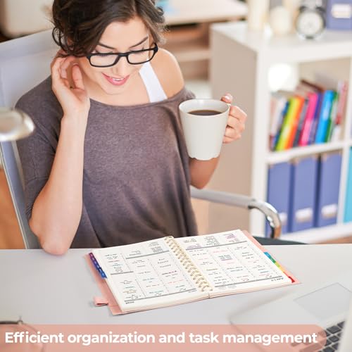 2026 Diary A5 Week to View Appointment Book, Weekly & Monthly Planner - 30-Minute 2026 Jan to Dec with Colorful Monthly Tabs & Inner Pocket, 100 GSM Paper, Boost Productivity - Pink