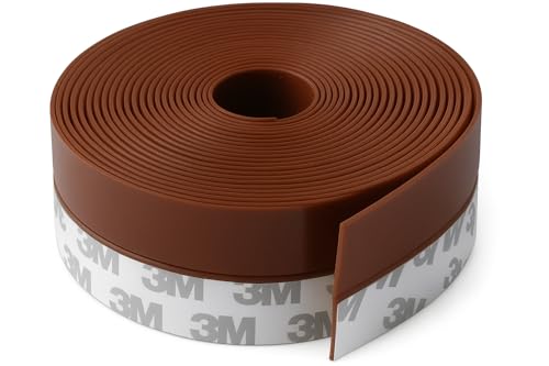 Burlete puerta entrada de longitud 5 metros, burletes para puertas, ideal bajo puertas para el frio entrada, aislante termico ventanas, sello autoadhesivo resistente y flexible (Marrón)