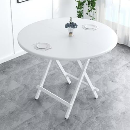 ダイニングテーブル 折りたたみ 丸い食卓 直径80×高さ73cm 防水 合金脚 耐荷重?50kg 折り畳み式 作業台 完成品 組み立て不要 滑り止めマット付き キッチン レストラン アウトドアなどに適用 (60*60*55cm,B)