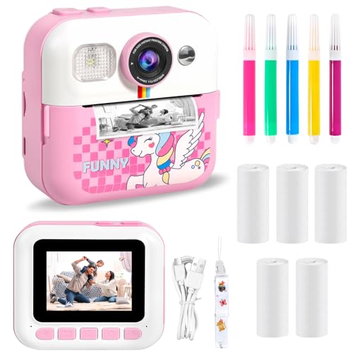 Macchina Fotografica Bambini Istantanea, 2,4 Pollici Digitale Fotocamera con 32GB TF Scheda e Carta...