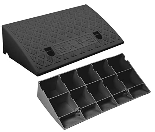 Lot De 2 Rampes D'accès En Plastique - 50x27x7 Cm, Charge 3 Tonnes, Pour Fauteuil Roulant, Moto, Voiture, Remorque...