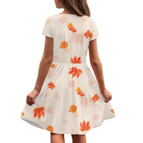 Image of Short Sleeve Dress for Girls with Pockets Cute Toddler Girl Clothes Summer 2-12