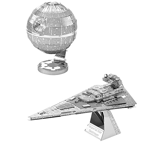 Metal Earth Fascinations 3D Metal Model Kits Star Wars Set of 2 - Death Star - Imperial Star Destroyer