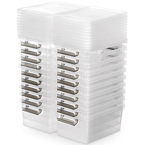 Image of Citylife 20Packs 1.3Qt Small Storage Bins with Lids,Stackable Clear | Plastic Containers for Beads, Buttons, Sewing Supplies, Office Supplies
