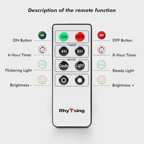 Image of Rhytsing 9.6 inches Sage Green Flameless Taper Candle with Remote, Battery Operated LED Dinner Candles with Timer for Spring and Summer, Wax Dripping Design, 8 Batteries Included - Set of 4