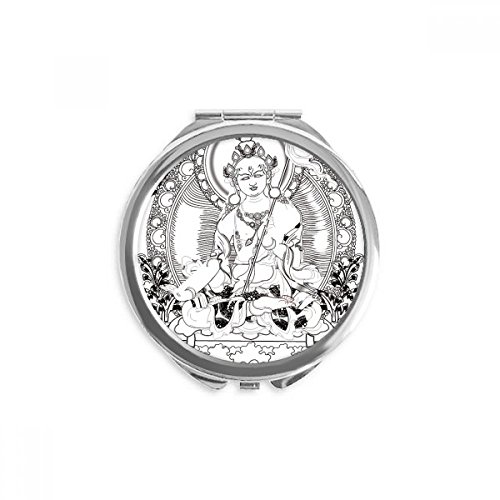 Miroir de poche Guanyin bouddhisme compact pour ne plus rater vos retouches de maquillage