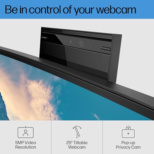 Image of HP E34m G4 32 inch Curved Conferencing MNTR, On-Screen Controls; Anti-Glare; Height Adjustable; Integrated Speakers; Curved Display; Webcam Eye Ease
