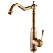 Miscelatore Cucina Classico In Stile Antico - Rubinetto Bicomando In Ottone Con Finitura Antica, Beccuccio Girevole 180°, Montaggio A Parete