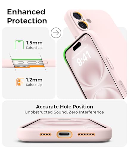 AOTESIER Magnetic for iPhone 16 Plus Case, Silicone | Full Camera Protection | Integrated Camera Control Button | MagSafe Compatible | Anti-Scratch Microfiber Lining Phone Case, Chalk Pink - image 8