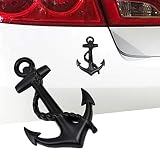 1PC Boat Anchor Car Badge Emblem Boat Blacke Sticker Metal Car Styling