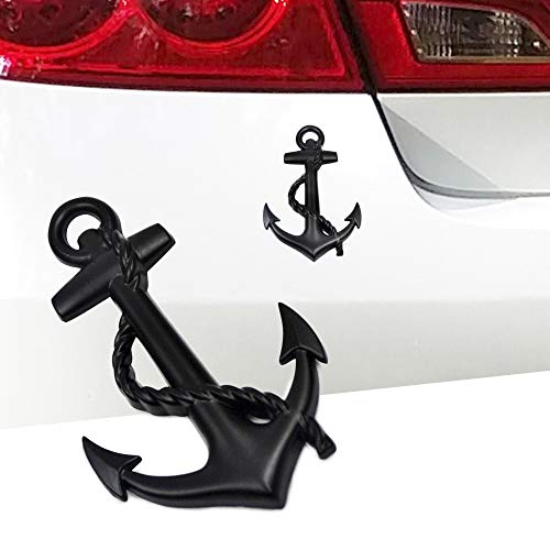 1Pc Boat Anchor Car Badge Emblem Boat Blacke Sticker Metal Car Styling #TOP22