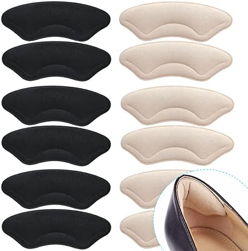 6 Pairs Comfowner Heel Cushion Pads, Comfort Shoe Grips Snugs for Big Shoes Loose Shoes Heel Blisters and Heel Pain, Heel Protectors Liners for Men and Women