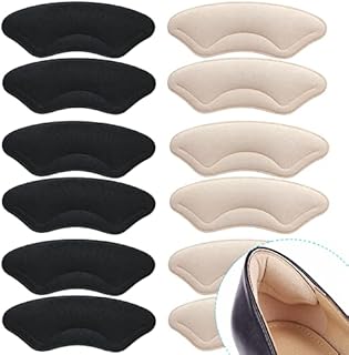 6 Pairs Comfowner Heel Cushion Pads, Comfort Shoe Grips Snugs for Big Shoes Loose Shoes Heel Blisters and Heel Pain, Heel Protectors Liners for Men and Women