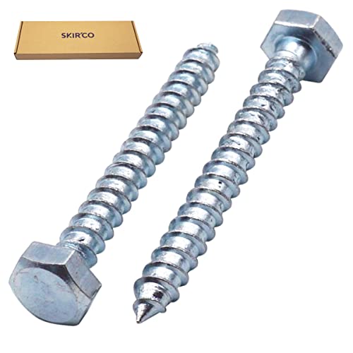 SKIR'CO (80 pcs) DIN 571 Zinc Plated Steel Hexagon Wood Screws M6 x 50 mm, Coach Screws, Hex Screw, Lag Bolts - Image 2