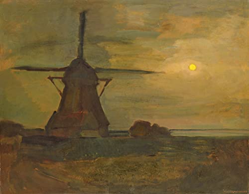 Impression sur toile Moulin d'Oostzijdse Mondrian affiche de qualité