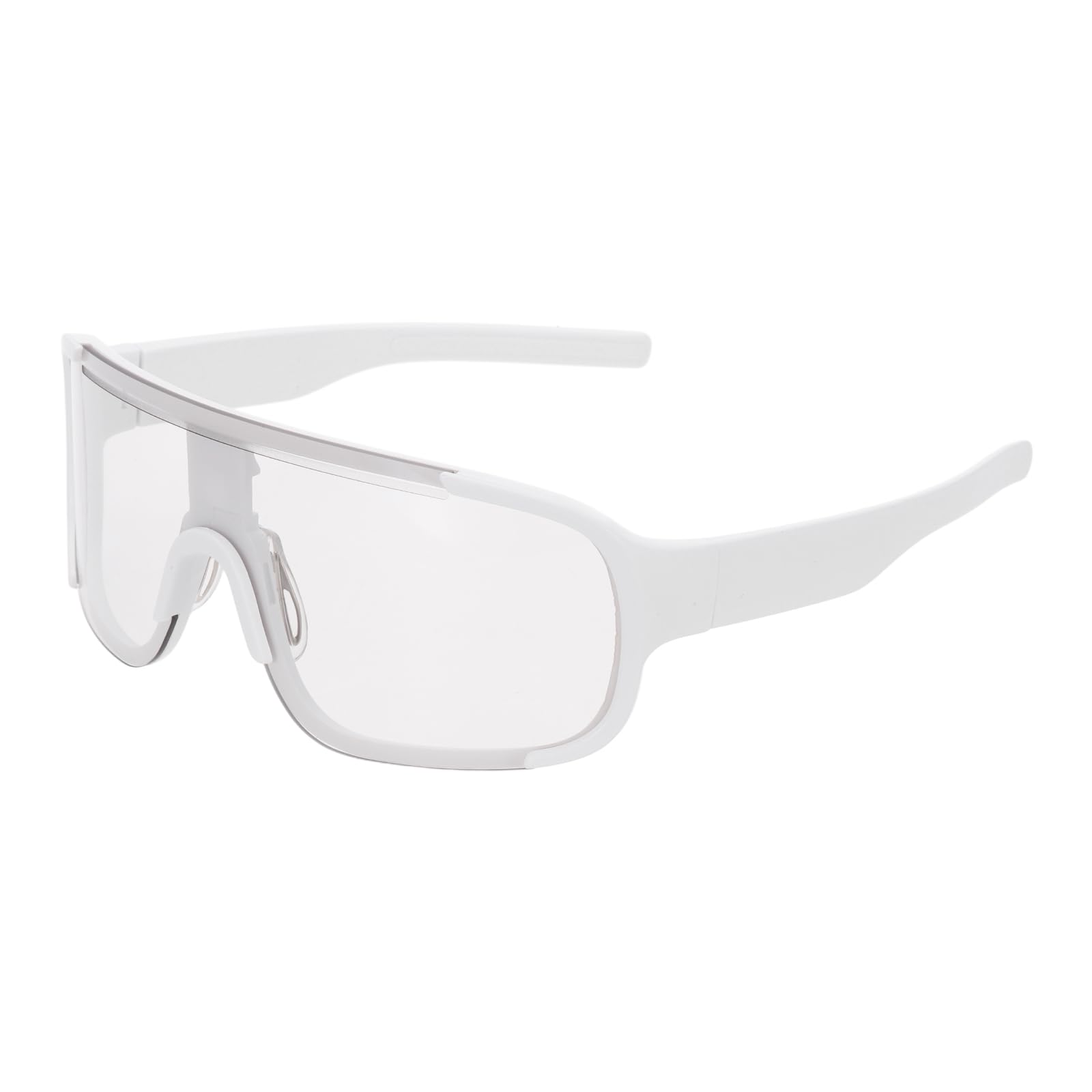 sourcing map Polarized Sports Sunglasses for Men Womens, UV400 Protection 16g Lightweight Cycling Sunglasses for Running Skiing Fishing Goggles, White Frame Clear/Gray — image 1