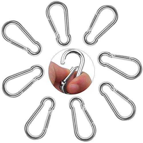 60Pack 2” Spring Snap Hooks, Galvanized Steel Small M5 Carabiner Clips Keychain, 220Lb Capacity Heavy Duty Quick Link For Outdoor Camping, Swing, Fishing, Hammock, Dog Leash, Hiking #TOP6
