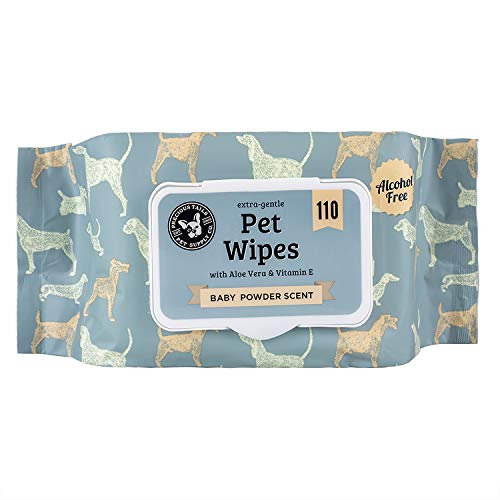 Precious Tails Pet Wipes (110 Count) - Extra Gentle Deodorizing Dog Grooming Wipes