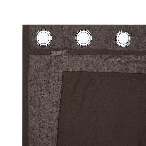 Image of Wakefit Curtains 7 feet Long Set of 2, Curtains for Bedroom /Living Room, Door Curtains 7 feet, Sheer Curtains, Polyester Curtains, Decoration Items for Home Decor (Nut Brown)
