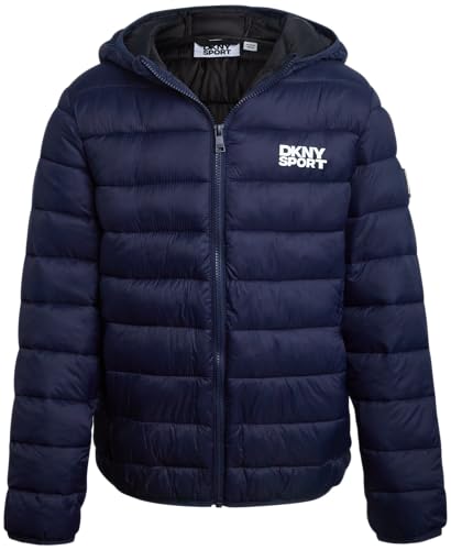 Image of DKNY Boys Puffer Jacket - Midweight Insulated Wind Water Resistant Hooded Puffer Winter Coat - Quilted Winter Jacket for Boys