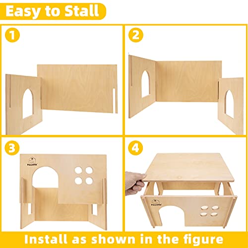 PAWCHIE Hideout de cabana de madeira pequeno animal – Habitat com janelas, porquinho da Índia, hamst