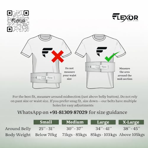 Image of Flexor Powerlifting Adjustable Lever Belt | 10mm Premium Leather | Micro-Adjust Lever Buckle | Powerlifting, Powerbuilding, Bodybuilding & Gym Training Belt for Squat & Deadlift (Men & Women) (White, S)