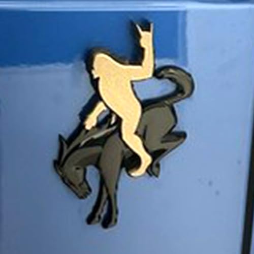 Add-A-Squatch Emblem for Your Bronco,3D Tailgate Emblem Overlay for SUV - Universal Fit 3"x4" Raised Design, Black Automotive Decor with 3M Tape (Rock Out, Bronze)