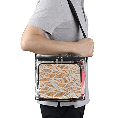 Bisibuy Abstract Line Clear Lunch Bag Stadium Approved Pvc Plastic See Through Lunch Box With Adjustable Strap For Sports Events Concerts Office #TOP5