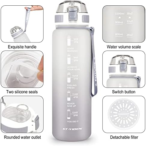 CodiCile Water Bottle Sports 1.1 Litre Water Bottle, BPA Free Drinks Bottle, Leakproof Water Bottle for Sports, Outdoor, Fitness, Gym, Cycling, School and Office