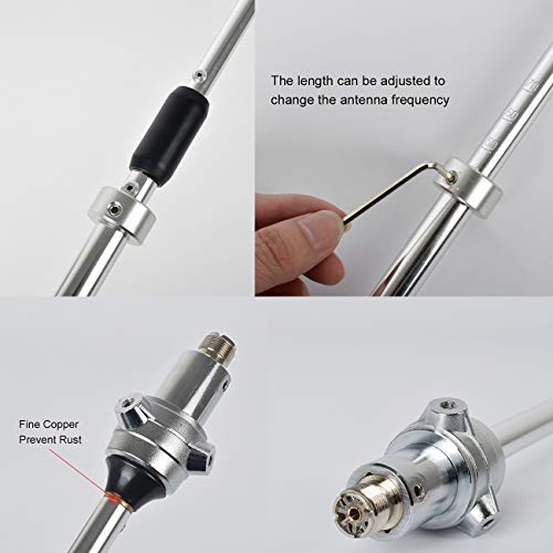 Hys 350-500Mhz Mobile Radio 100Watt Antenna Uhf Alterable Frequency Aluminum Alloy Mobile Antenna For 350-500Mhz Device Repeater Motorola Kenwood Icom Midland Mobile Fm Transceiver Radio #TOP3